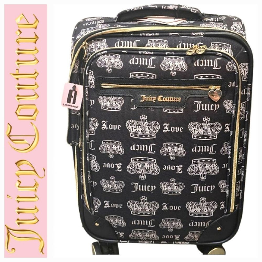 Juicy Couture Signature Crown Logo Soft Side Expandable Spinner 21" Luggage